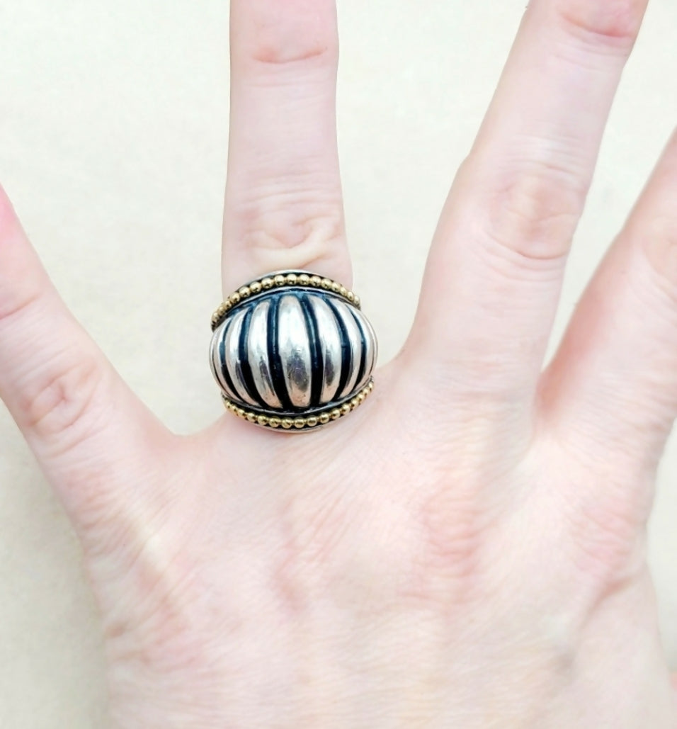 LAGOS Caviar Large Dome Ring With Gold、mySite、hinf8tx79