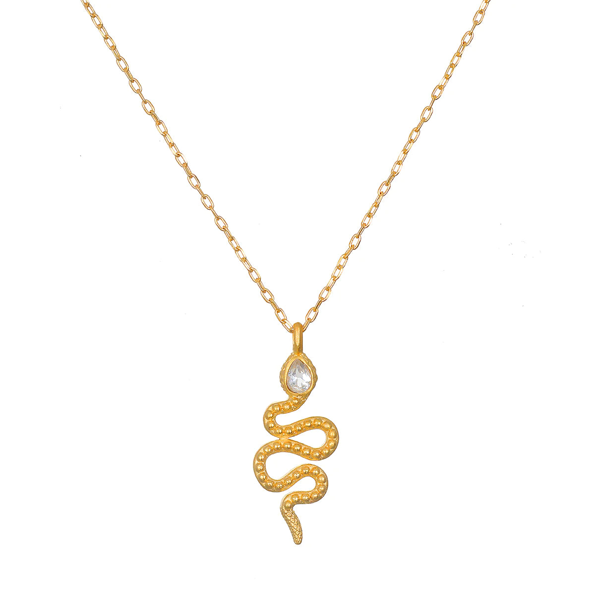 Serpent White Topaz Gold Pendant Necklace、mySite、topwebapps