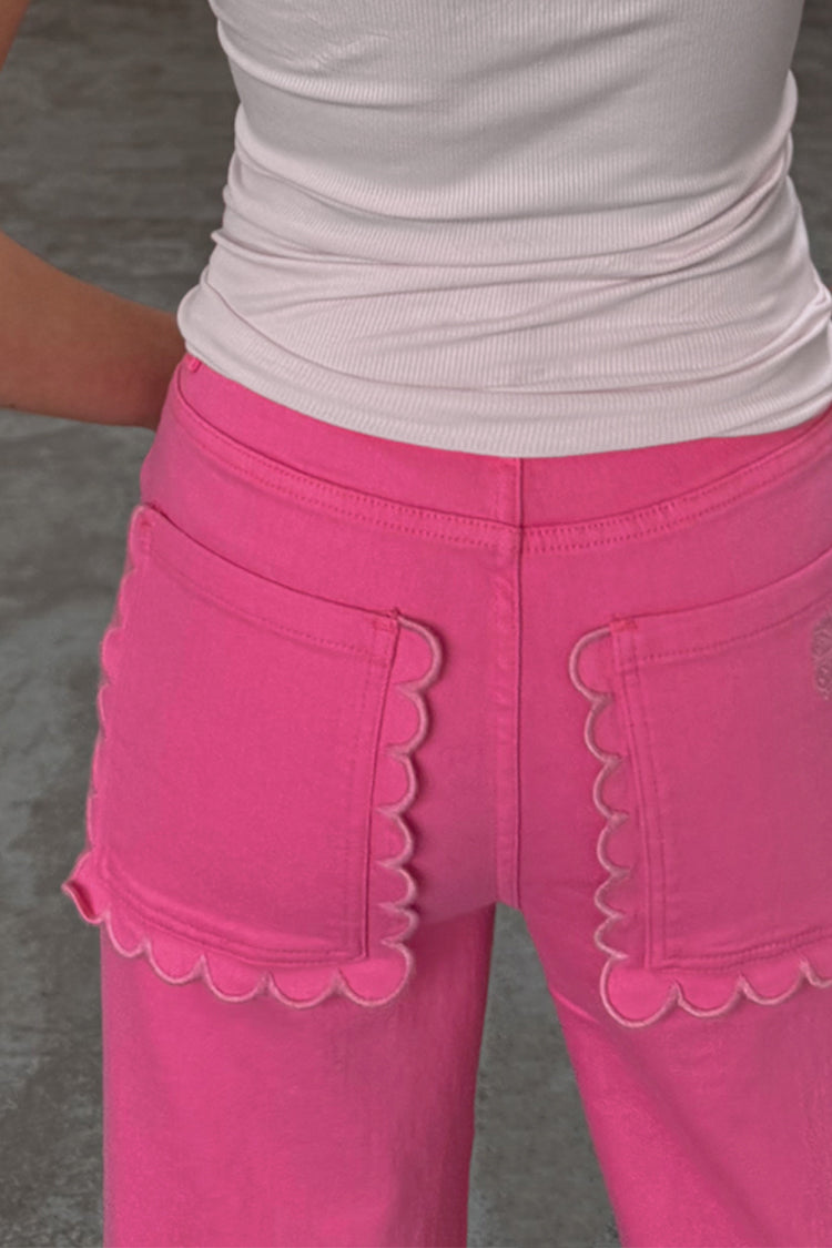 Pink Denim Scallop Detail Jeans、mySite、solidvoid