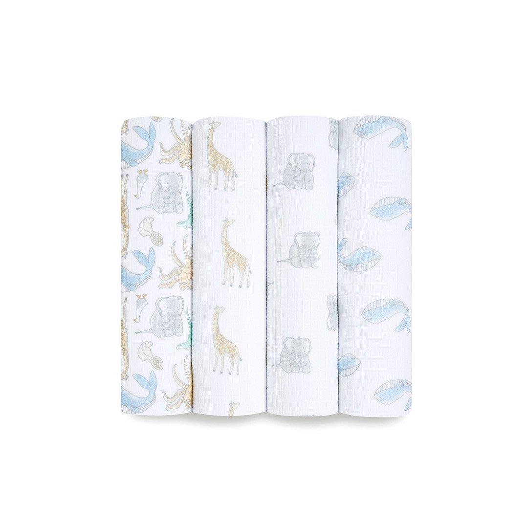  aden + anais Essentials Cotton Muslin Swaddle Blankets - Natural History - 4 Pack、mySite、merchandisen