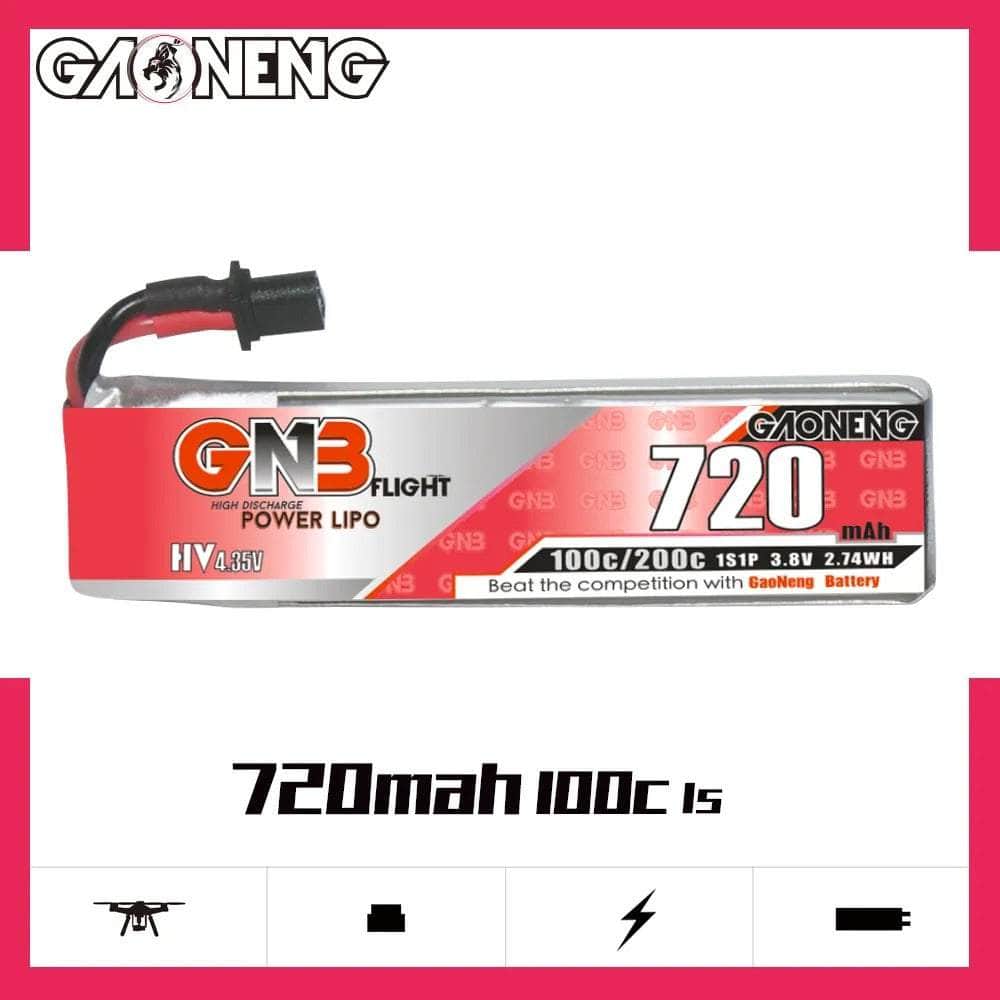  Gaoneng GNB 3.8V 1S 720mAh 100C LiHV Whoop/Micro Battery w/ Cabled - A30、mySite、merchandisen
