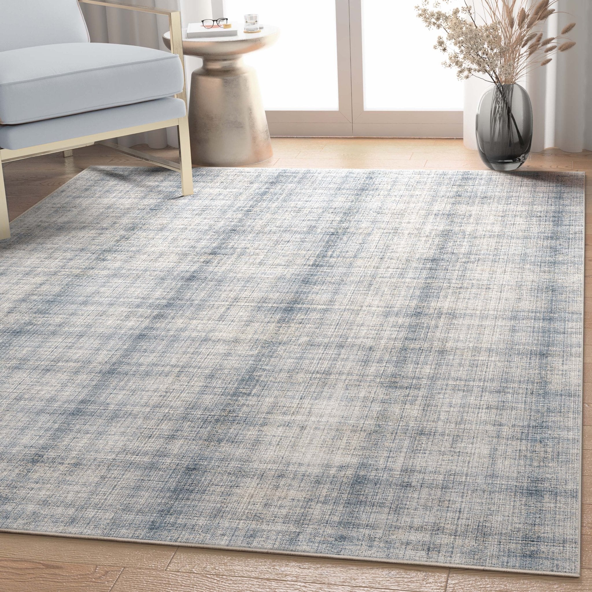 Rio Abstract Plaid Blue Cream Flatweave Rug、mySite、gigharbornorthrealestate