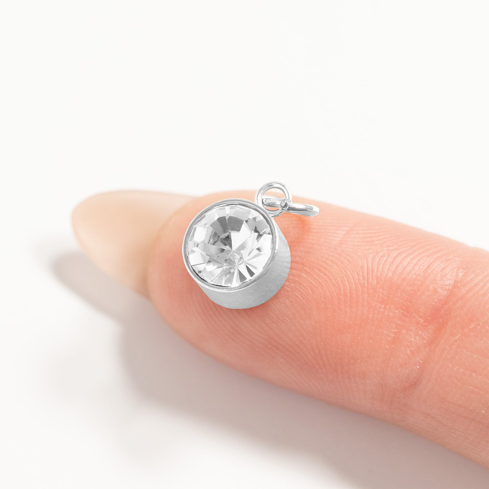 Stainless Steel Round Birthstone Charm 8mm / PDL0266、mySite、dreamappss