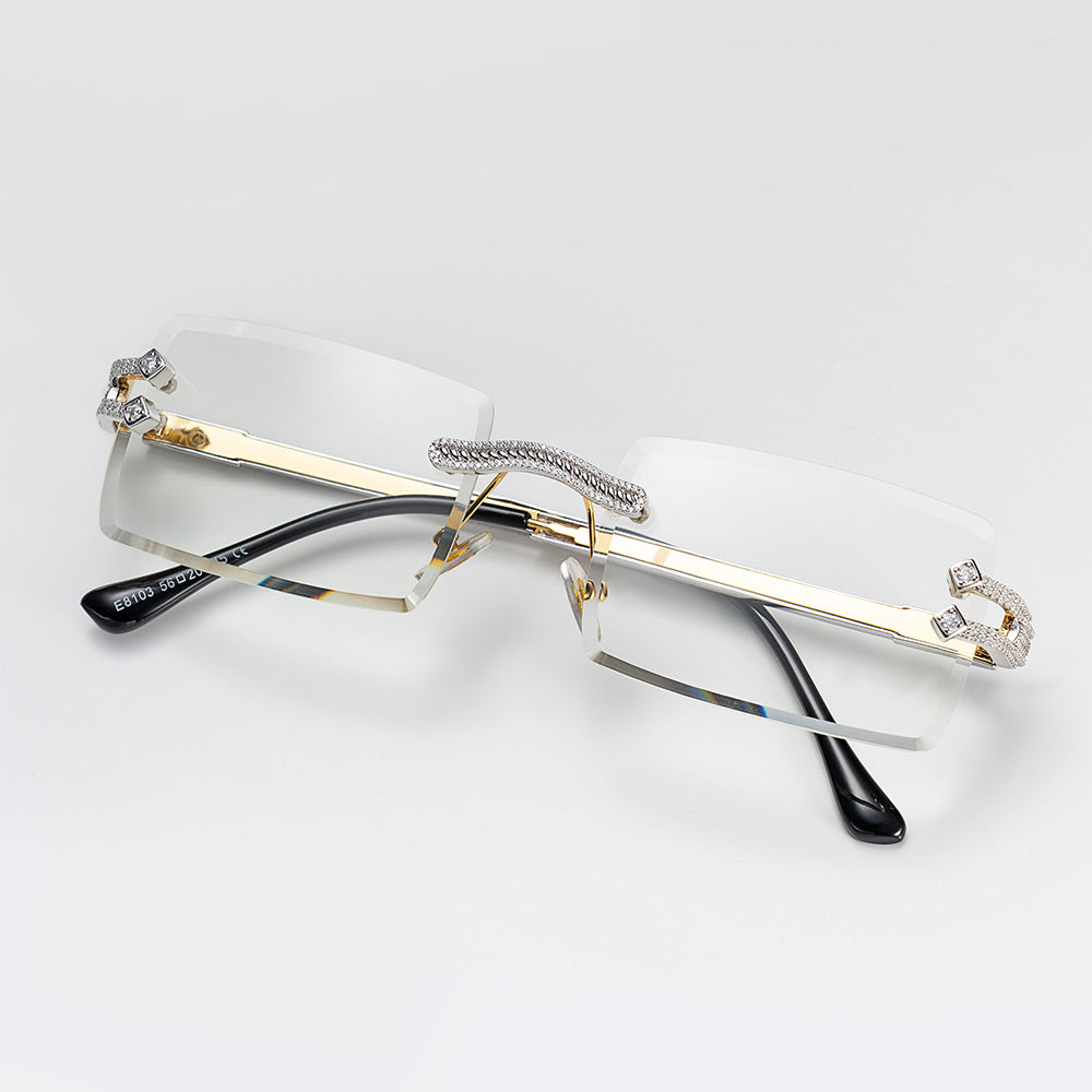 Moissanite Diamond Rectangle Sunglasses 14K Gold、mySite、hinf8tx79