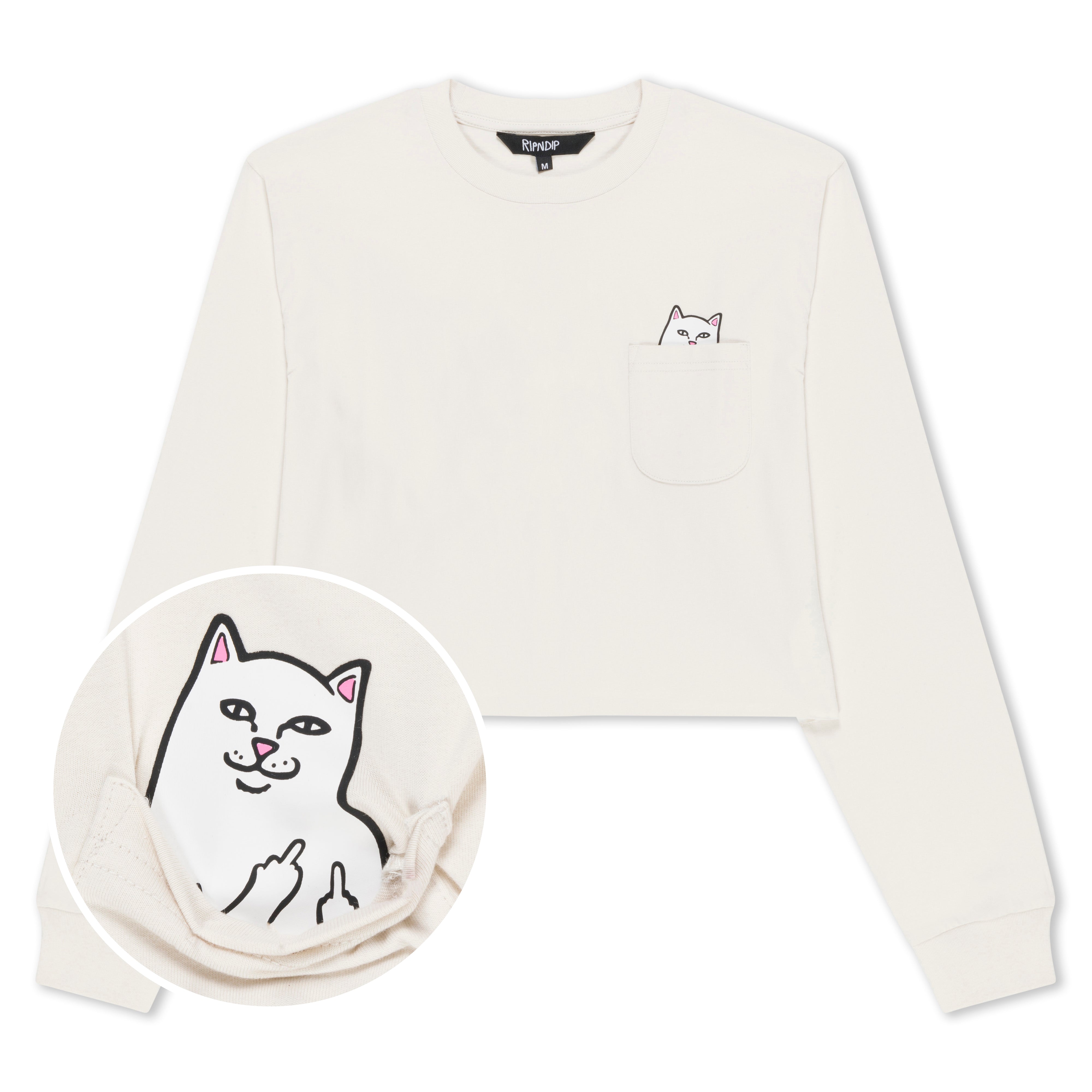  Lord Nermal Cropped LS Pocket Tee (Warm Grey)、mySite、merchandisen