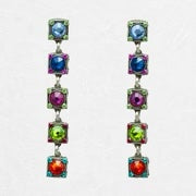 Rainbow Linear Post Earrings Multicolor、mySite、g9winljtr