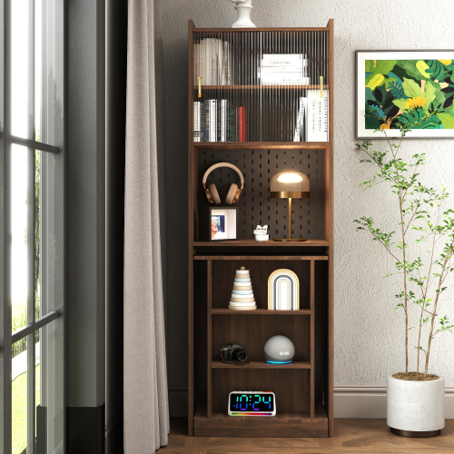 Home Office Computer Desk with Hutch, Antiqued White finish、、casual