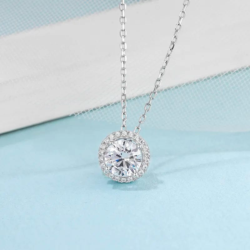 Moissanite Halo Jewelry 1ct Center Stone, 925 Sterling Silver Colors Available!、mySite、g9winljtr