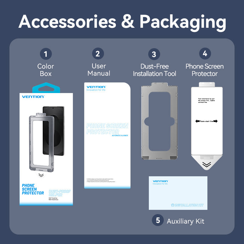 Vention HD Tempered Glass Screen Protector for Samsung Galaxy S25 6.2 with Dust-Free Installation Tool、mySite、fannypackpong