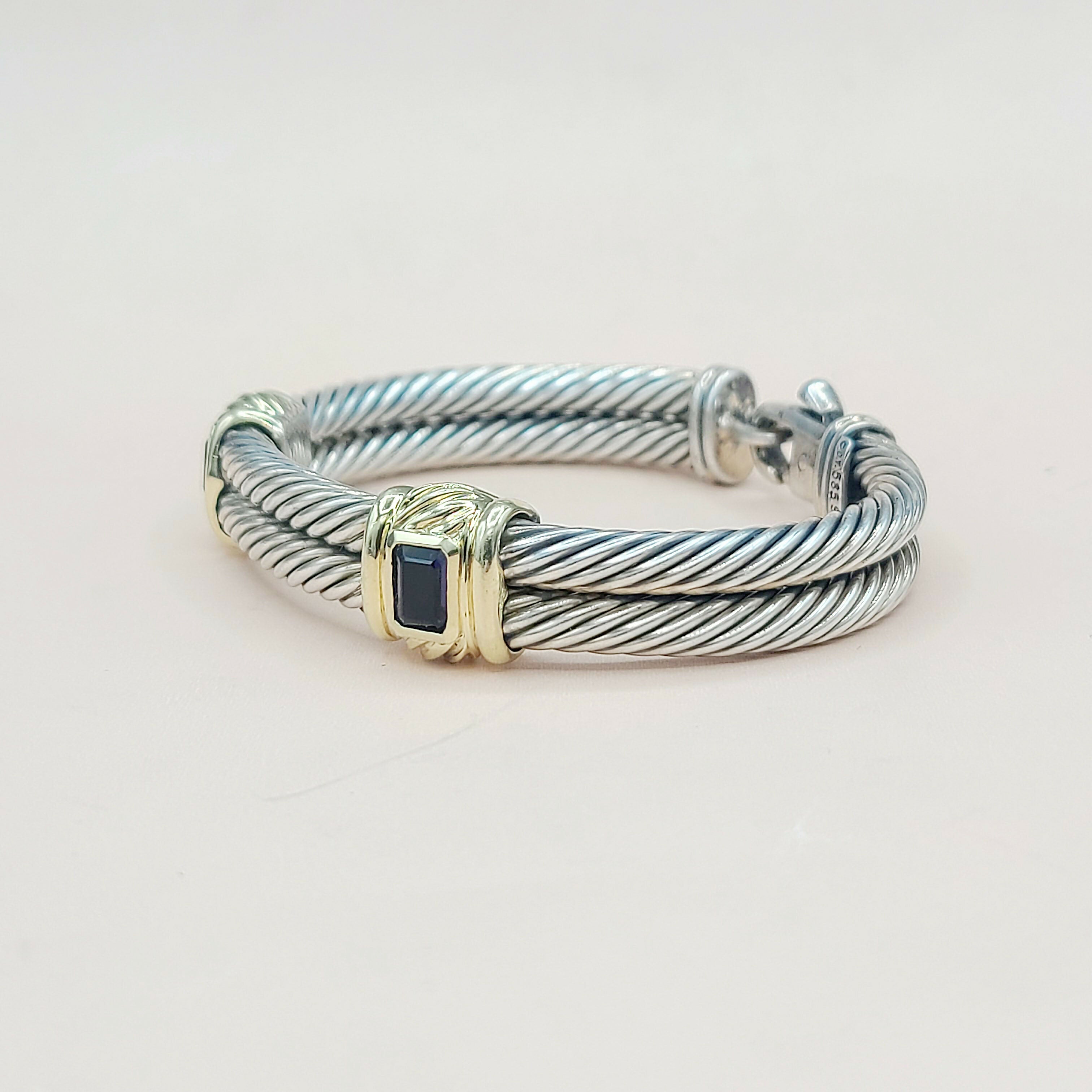 David Yurman Double Cable Renaissance Bracelet Iolite & Gold、mySite、hinf8tx79