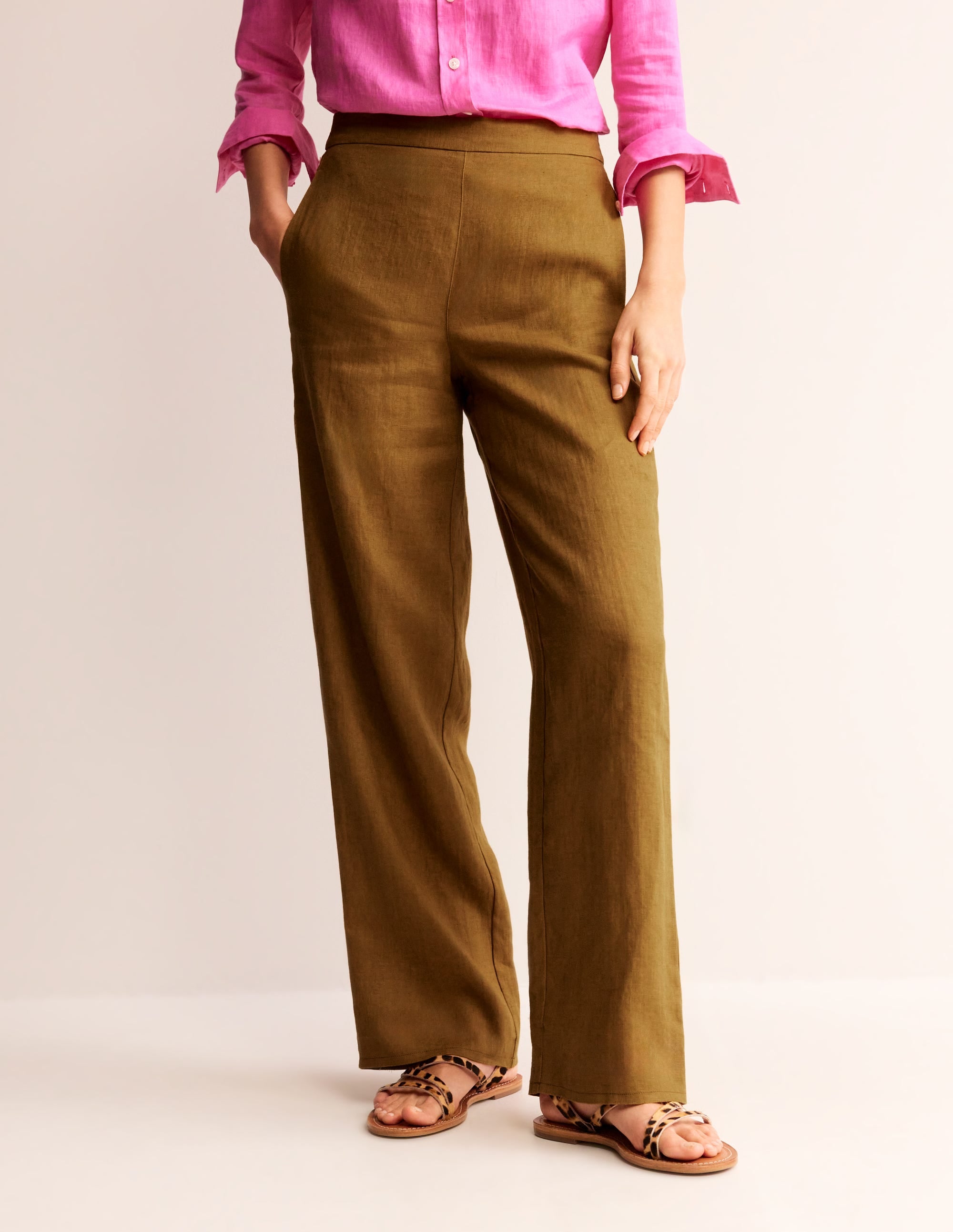  Hampstead Linen Trousers-Bronze Brown、mySite、ashleygrahame