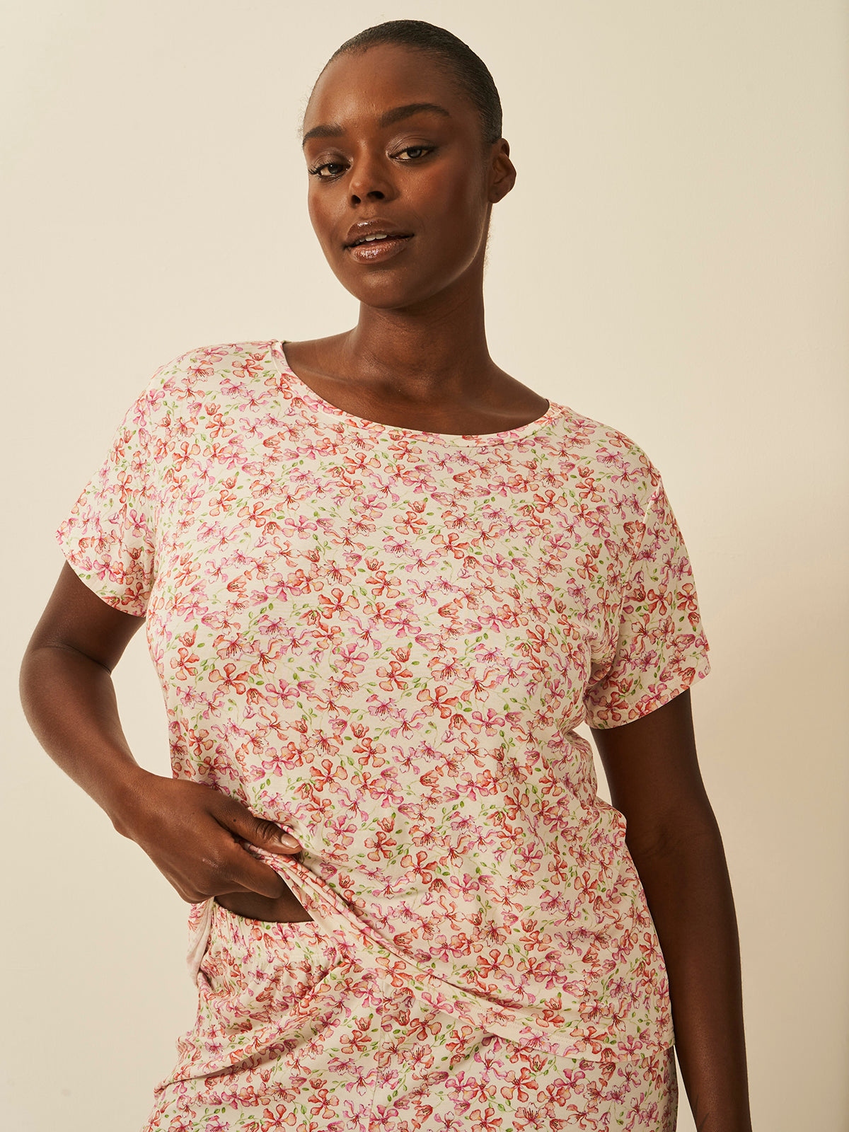 T-shirt & Short Pyjama Set - Antique Floral、mySite、bengalsvssteelers