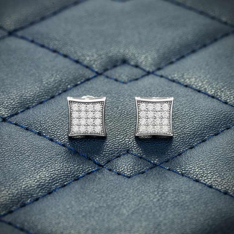 7MM Moissanite Square Stud Earrings 14K Gold、mySite、hinf8tx79