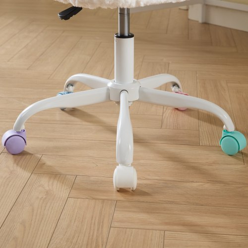 A&A Furniture Office Chair,Artificial rabbit hair Home Office Chair with Golden Metal Base,Adjustable Desk Chair Swivel Office Chair,Vanity Chair(Orange)、、casual