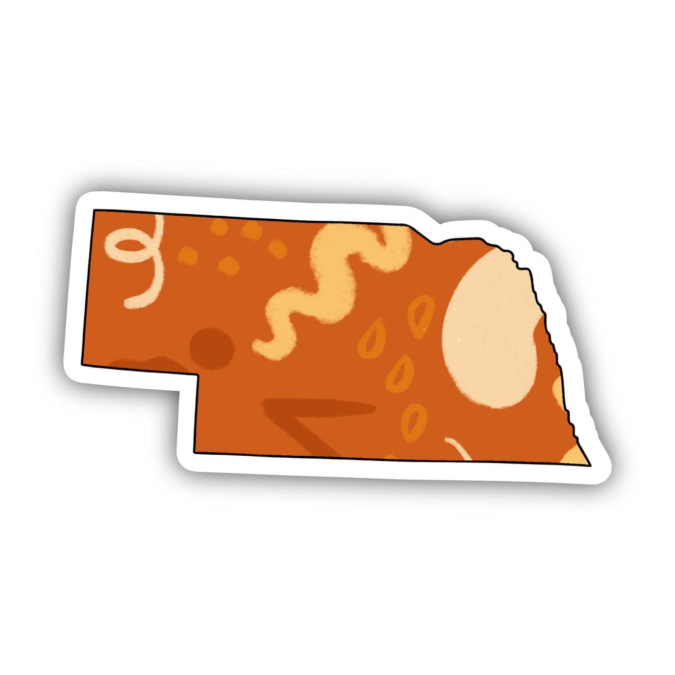  Nebraska Orange Abstract Sticker、mySite、elrpsem3k
