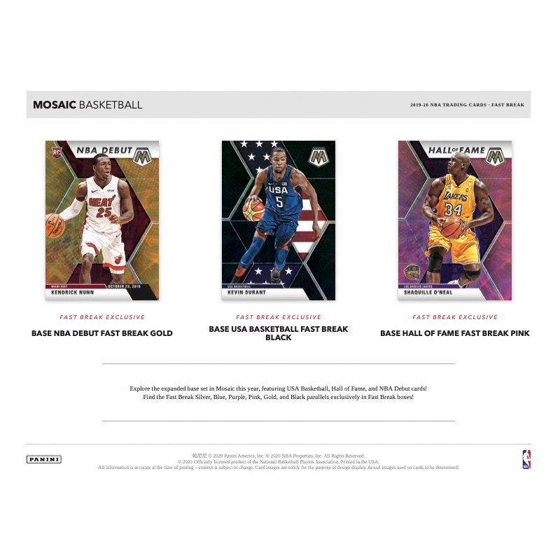 2019/20 Panini Mosaic Basketball Fast Break Box、mySite、waistdrama
