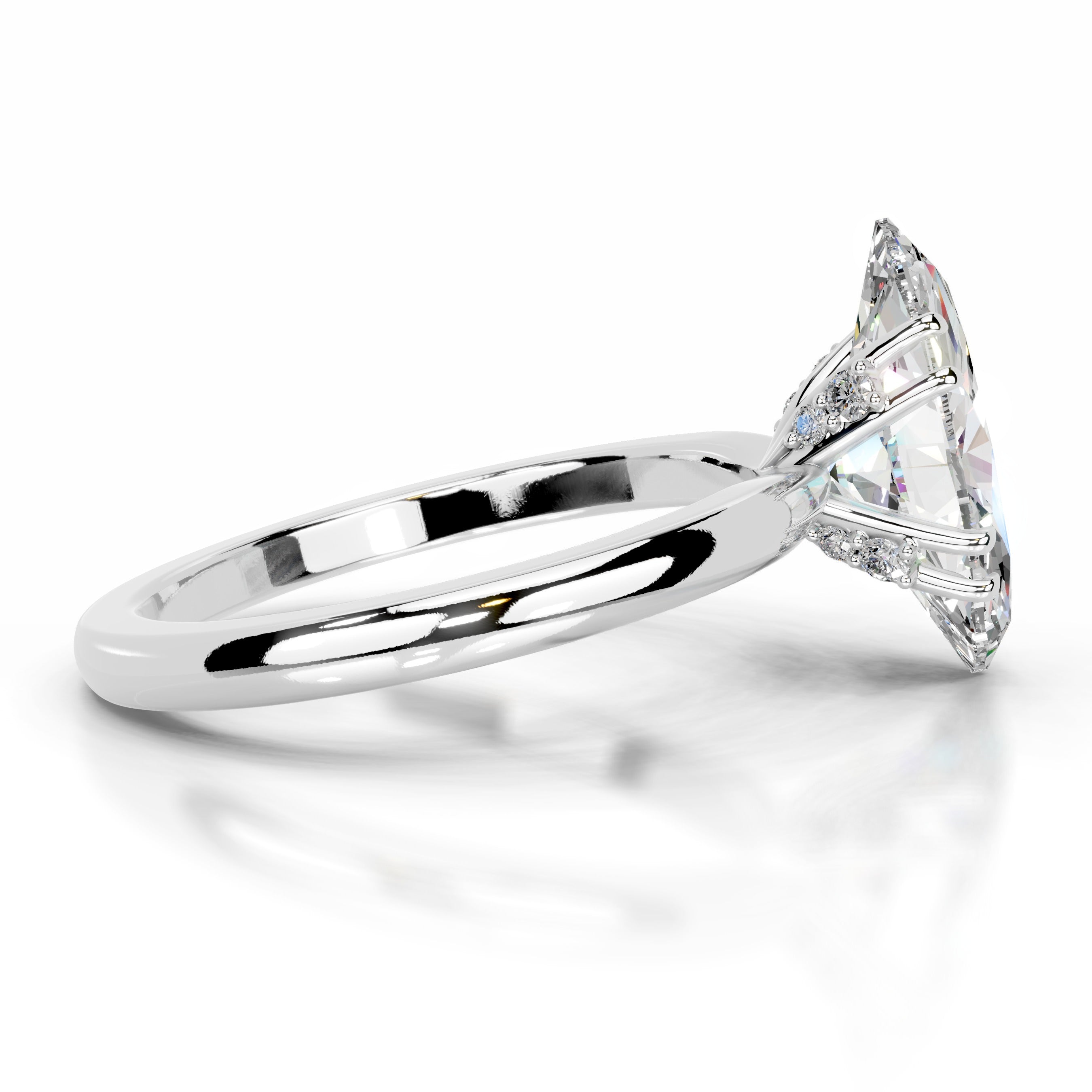 Badia Moissanite & Diamond Ring - 14K White Gold、mySite、hinf8tx79