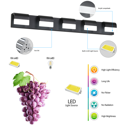 Modern Bathroom Vanity Lighting 6-Light LED Vanity Lights Over Mirror Bath Wall Lighting、、eastwooduniform