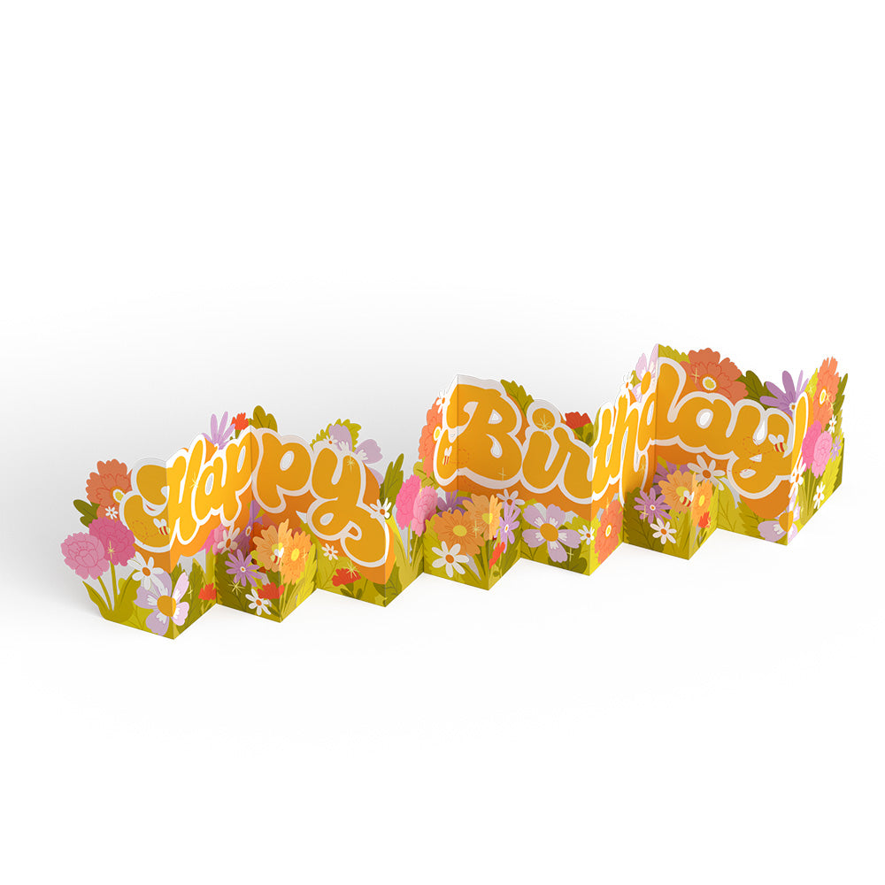 Groovy Florals Birthday Loooooong Card™ (Expands to 2 feet)、mySite、solidvoid