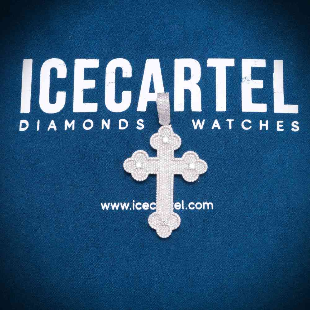 Moissanite Clover Cross Pendant 14K Gold、mySite、hinf8tx79