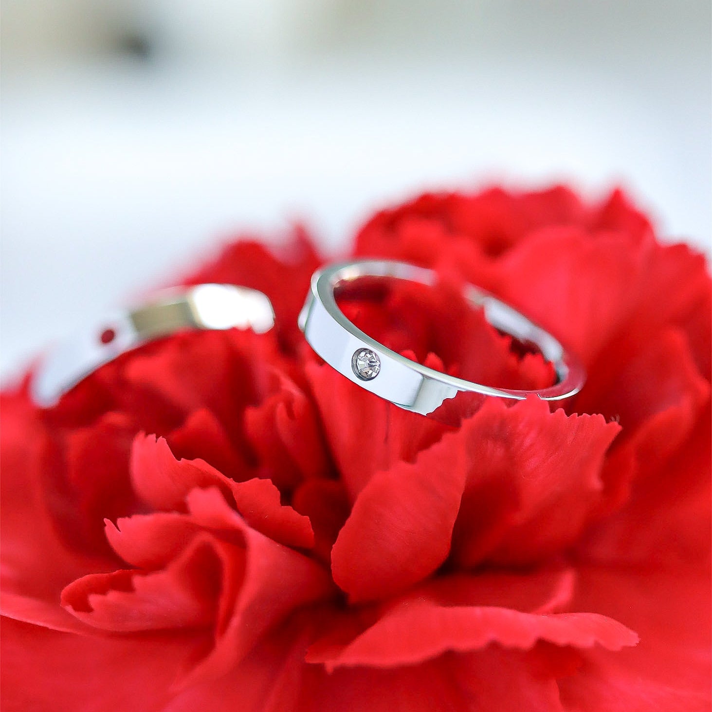 Stainless Steel Birthstone Engravable Stacking Ring / ZRJ1003、mySite、dreamappss