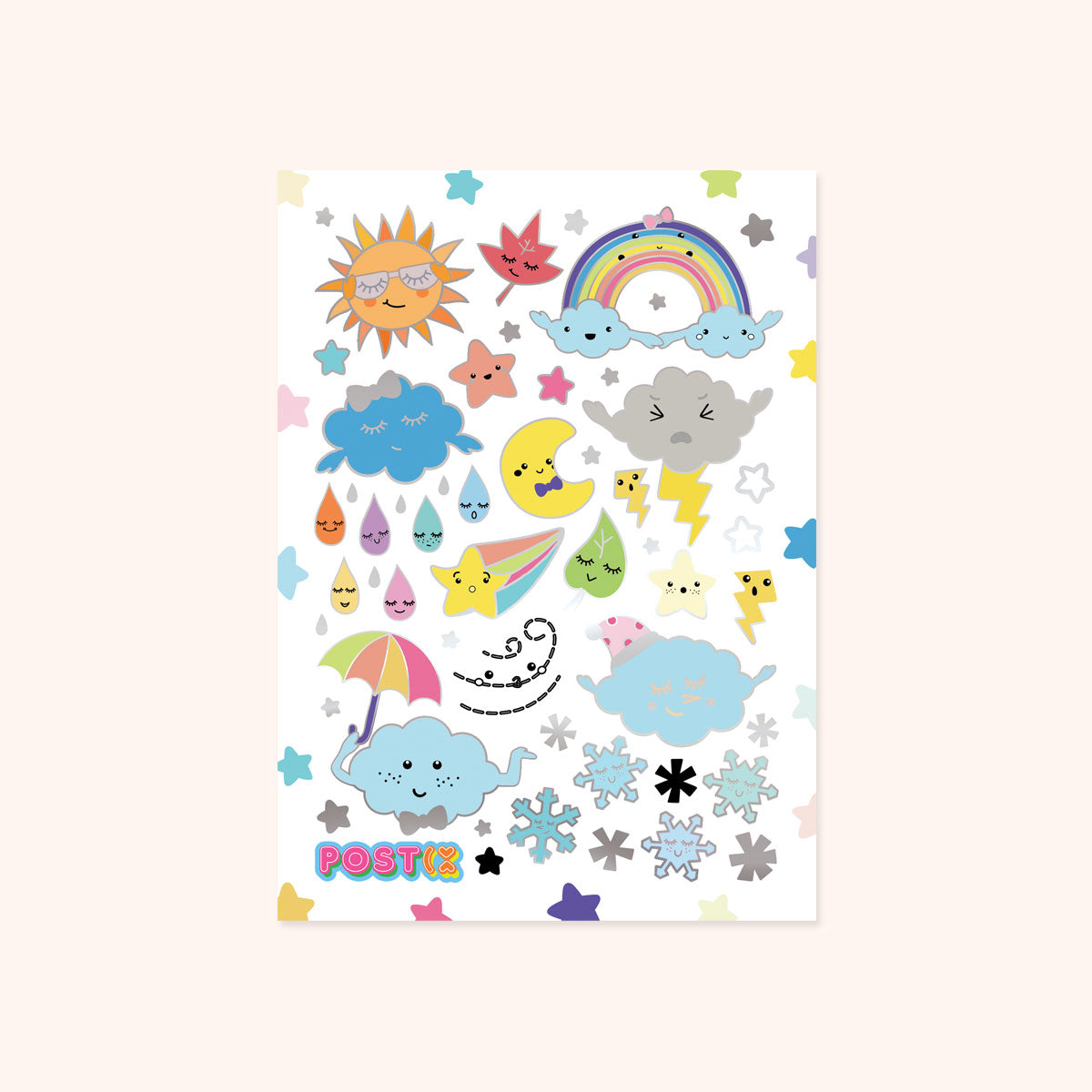  All Weather Friends A6 Foil Sticker Sheet、mySite、ghnorth