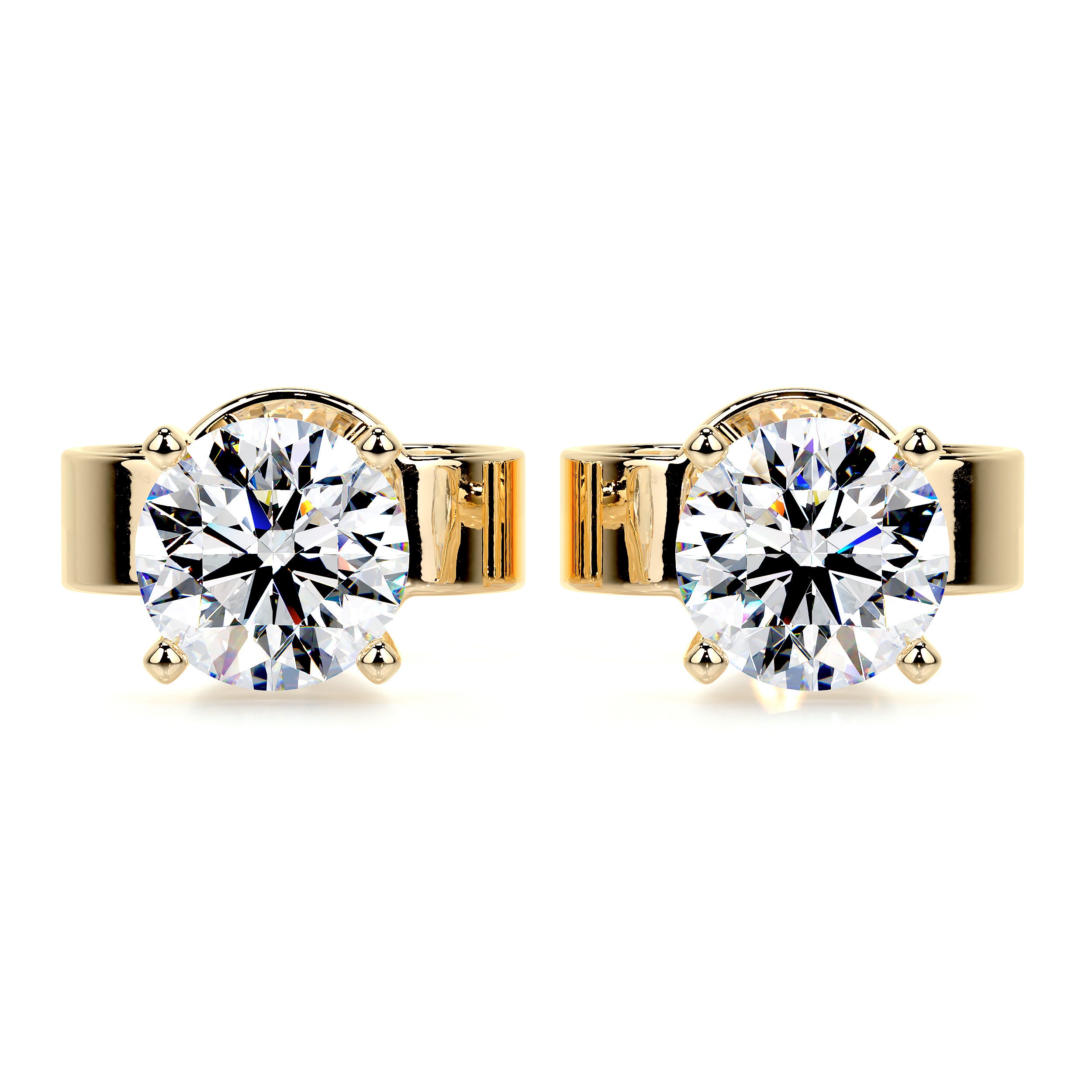 Allen Moissanite Earrings (3 Carat) -18K Yellow Gold、mySite、hinf8tx79