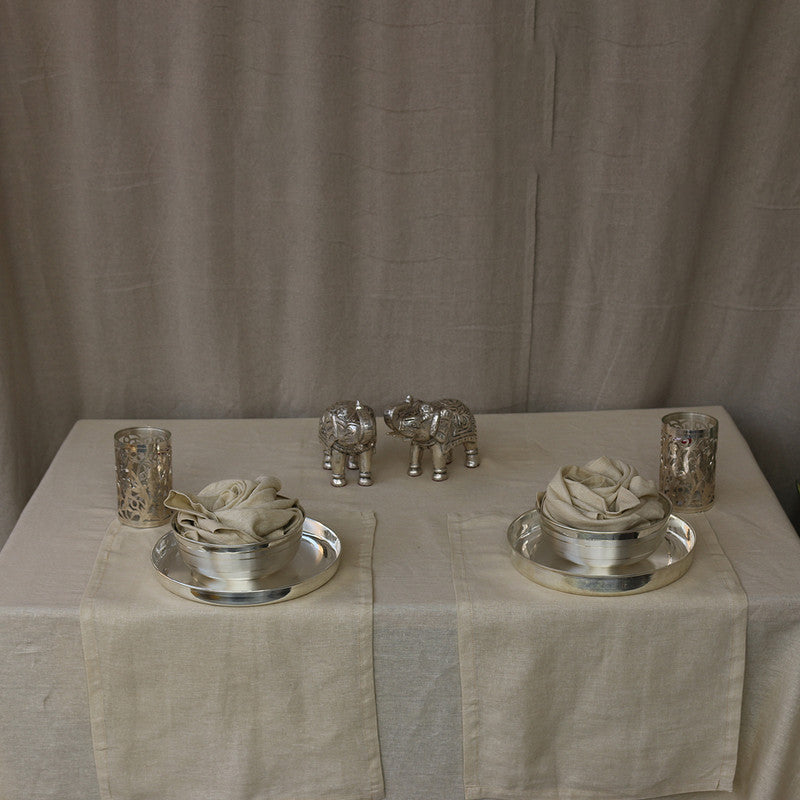 Pure Linen Table Cover | Solid Color | Beige、mySite、camillekostekn