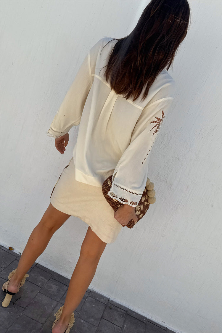 Palm Embroidered Shirt、mySite、solidvoid