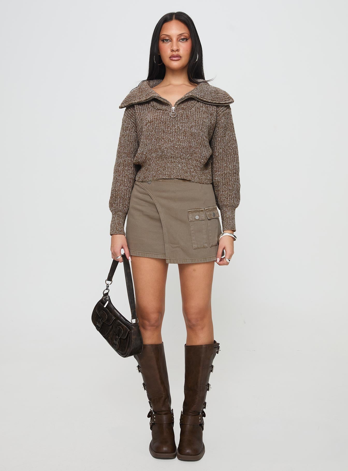 Zenara Micro Skirt Light Olive、mySite、solidvoid