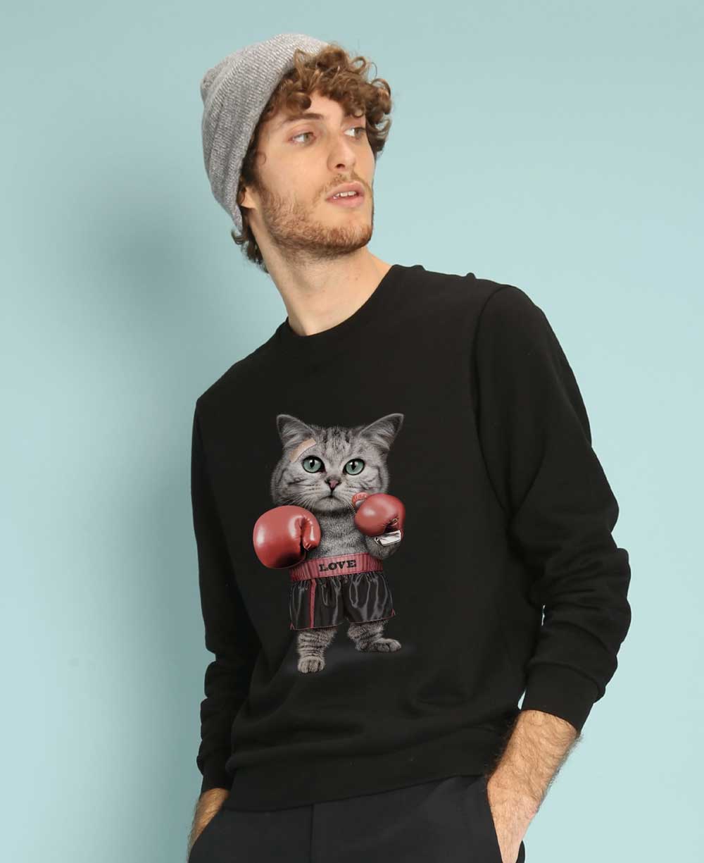 Fight for Love Lightweight Men's Black Sweatshirt、mySite、topwebapps