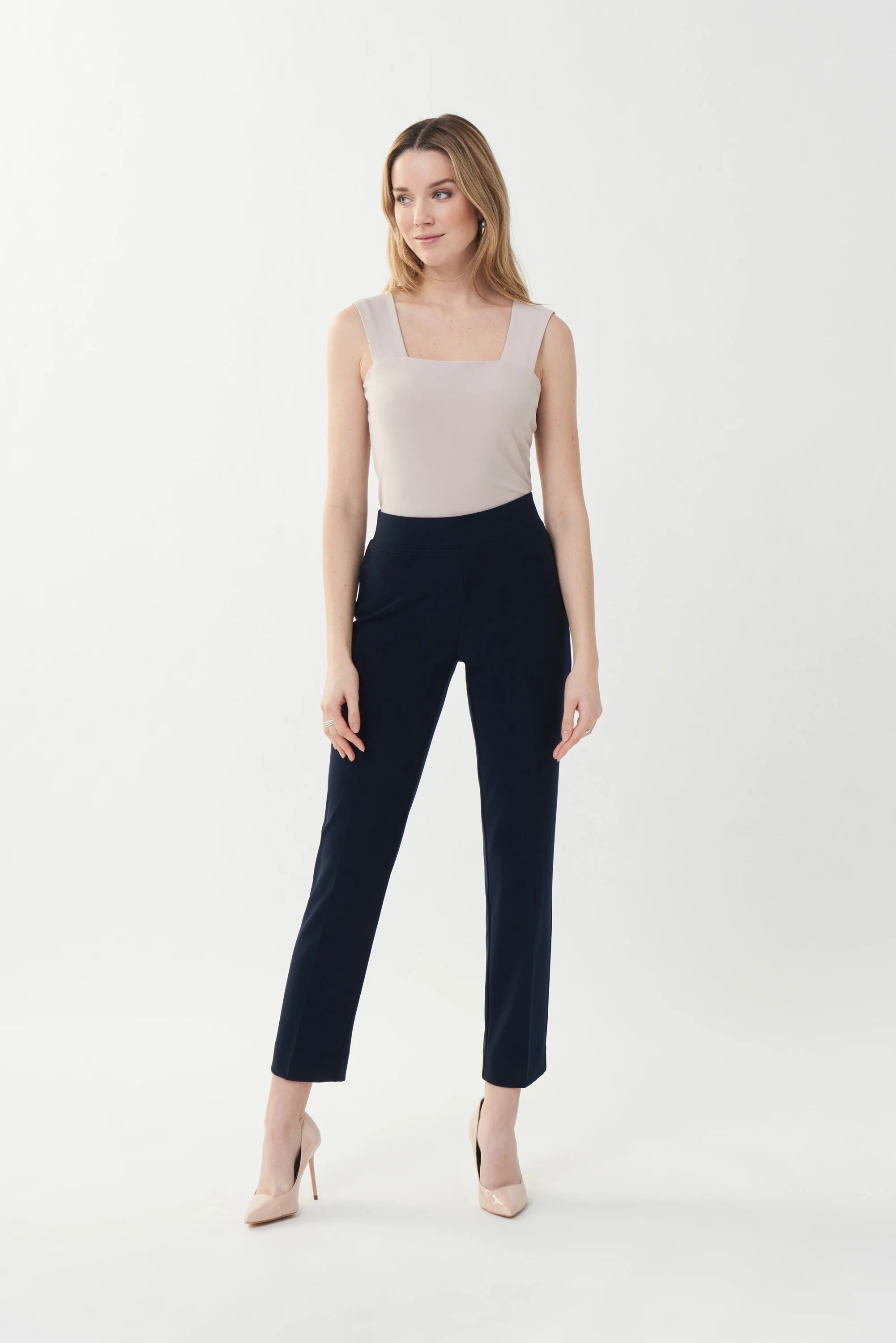 Joseph Ribkoff Classic Pull On Pants Slit Back, Midnight Blue、mySite、noshort
