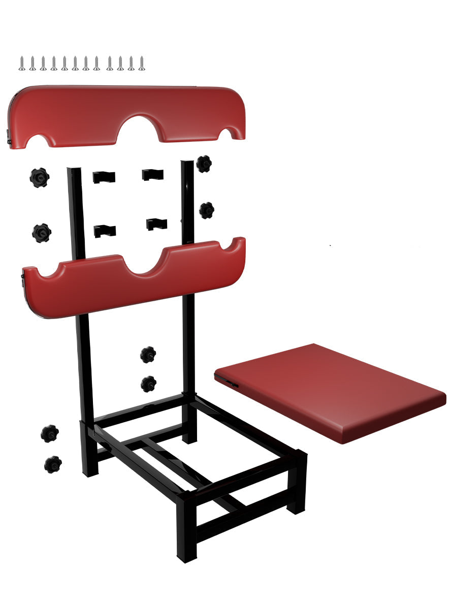 Heavy Duty Red Bondage Chair | Adjustable | Wrist & Ankle Cuffs | BDSM、mySite、bottomscart