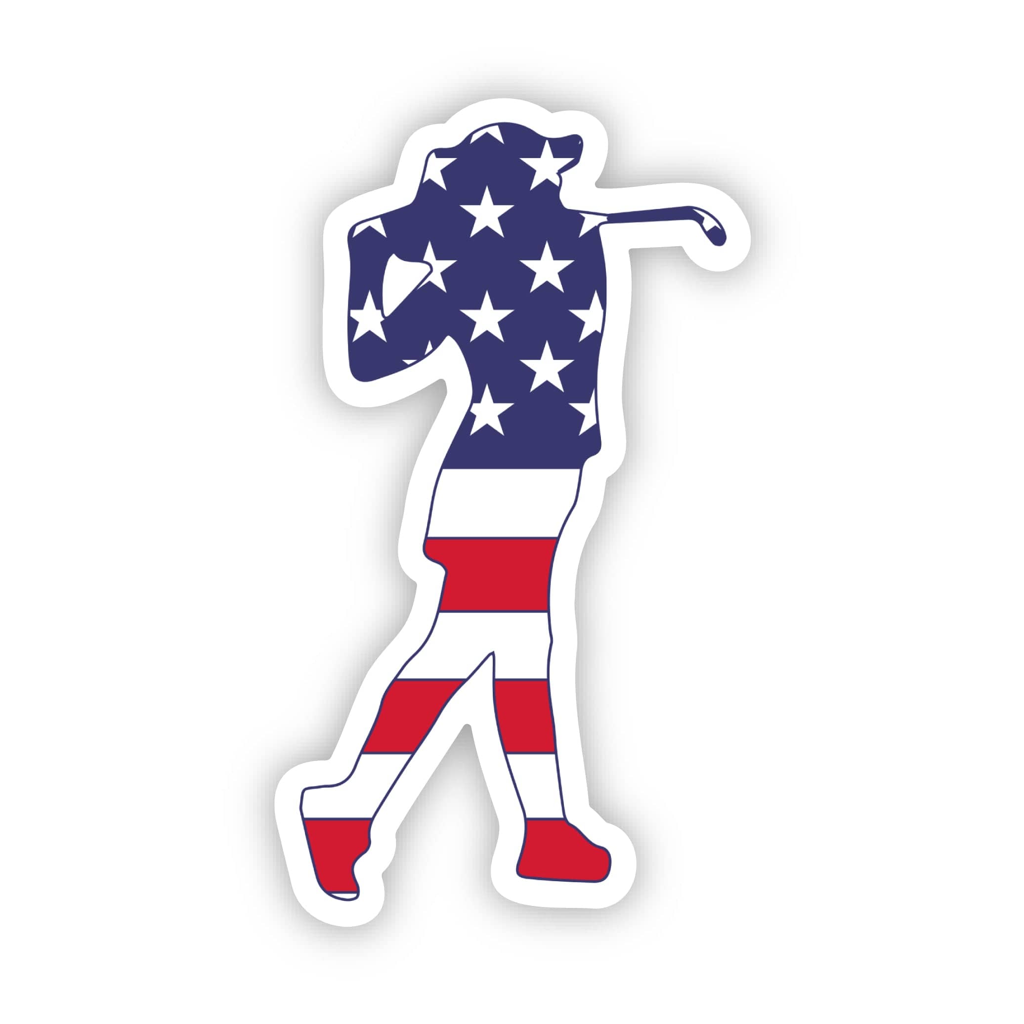  Women's Golf Sticker - USA Flag、mySite、ghnorth