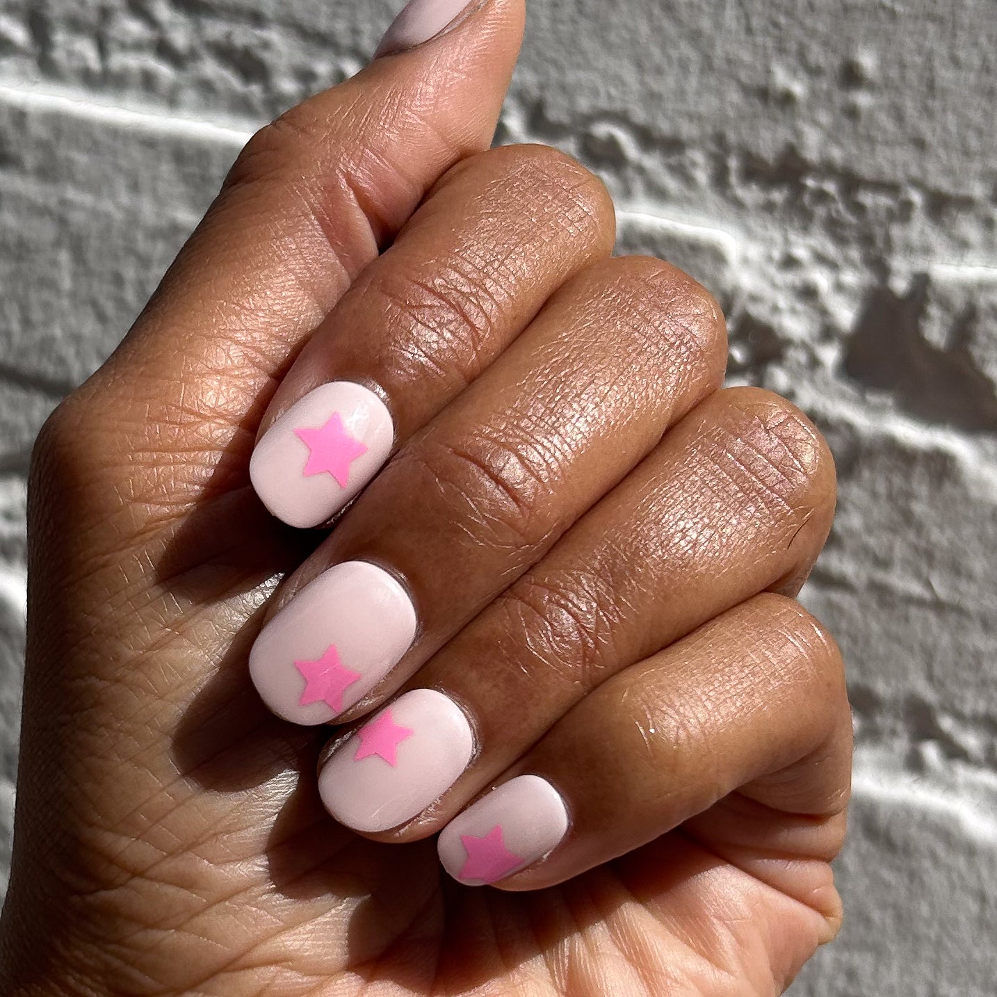 Pink Star Party | Extra Short | Round - Tab Press-On、mySite、solidvoid