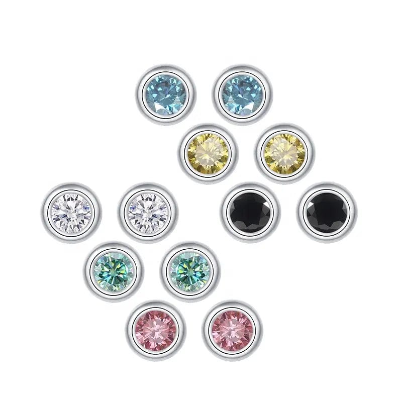 Moissanite 1ct Colored GRA Bezel Set Jewelry 925 Sterling Silver Lasting Beauty Plating、mySite、g9winljtr