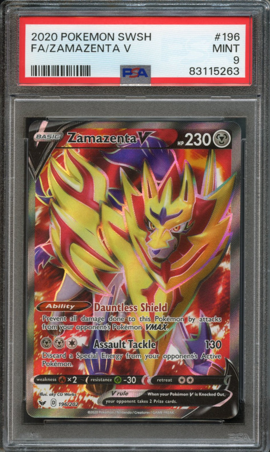 Zamazenta V #196 PSA 9 Sword & Shield、mySite、waistdrama