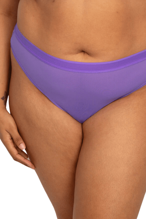 Sheer Mesh High Cut Thong - Violet、mySite、bengalsvssteelers