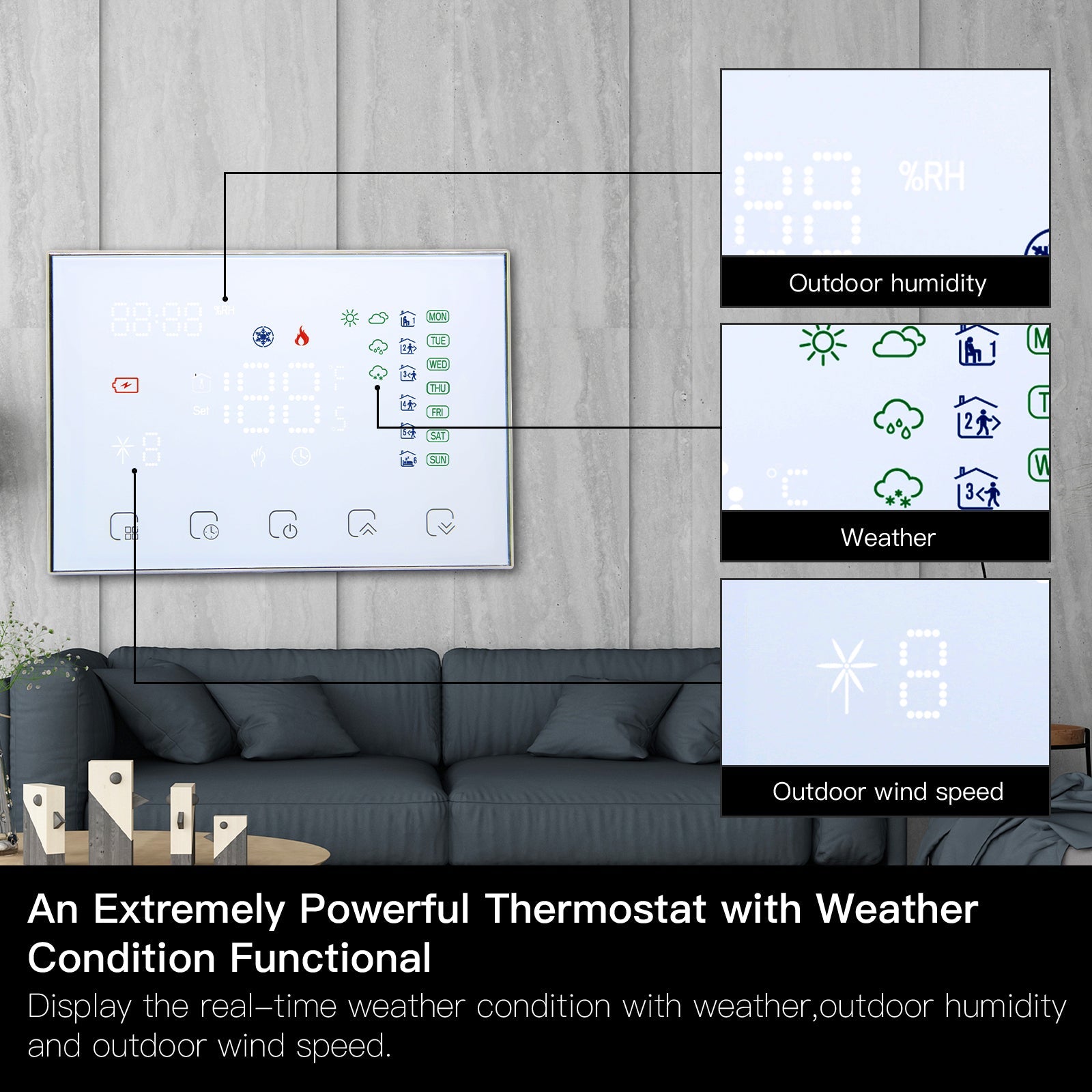 WiFi RF Programmable Thermostat Smart Wall-hung Temperature Controller Wireless RF Receiver for Water/ Electric/ Gas Boiler Floor Heating、mySite、fannypackpong