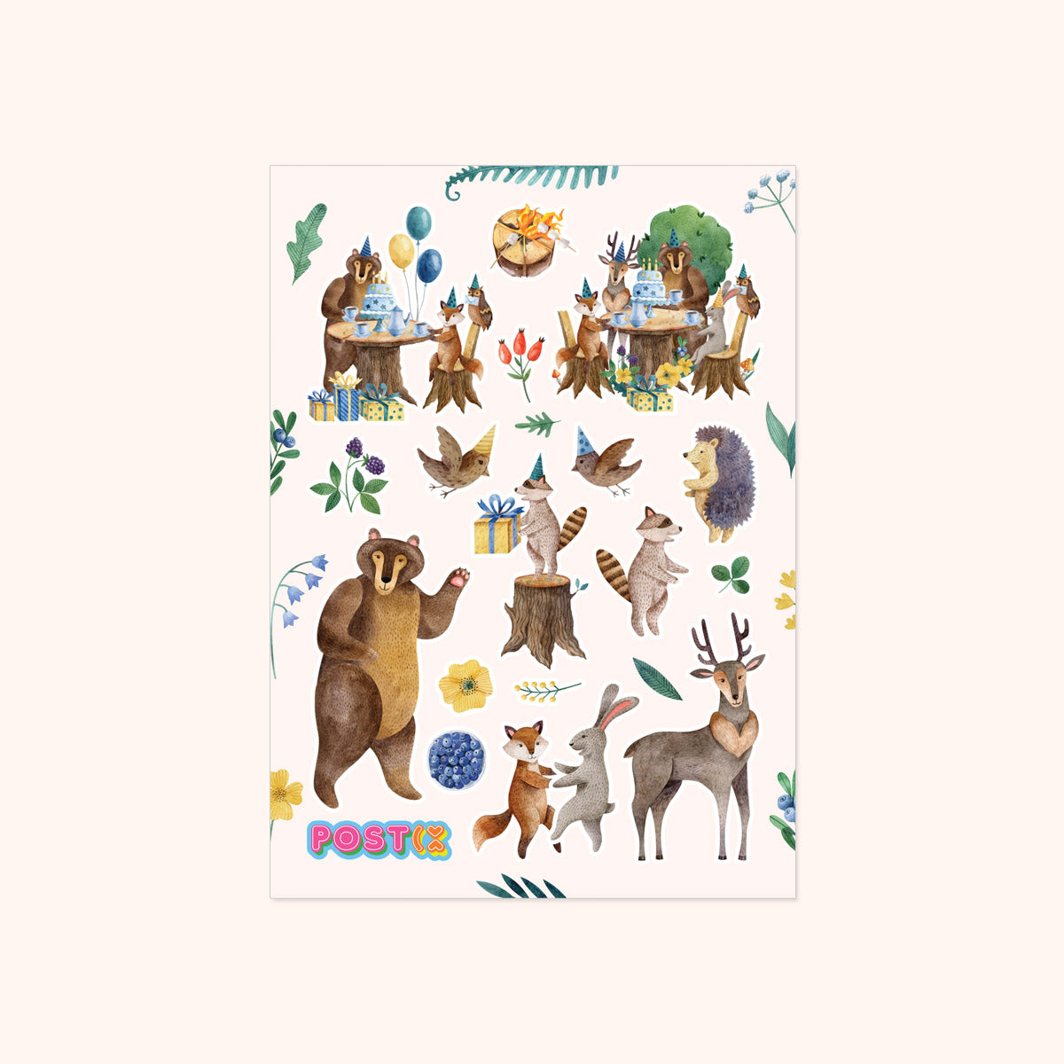  Woodland Tea Party Washi Sticker Sheet、mySite、ghnorth