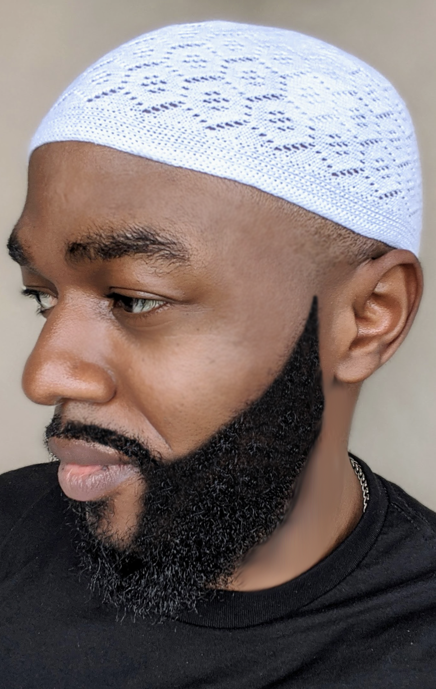 All-White Dupsie's Knitted African Men's Hat-Kufi-DPHN987、mySite、solidvoid