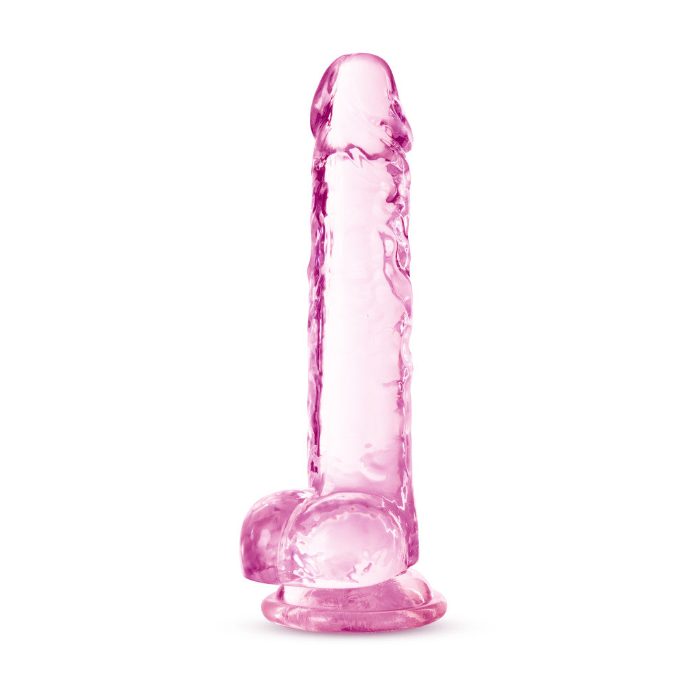 Naturally Yours By Blush® | Realistic Rose 7-Inch Long Dildo With Balls & Suction Cup Base、mySite、bottomscart