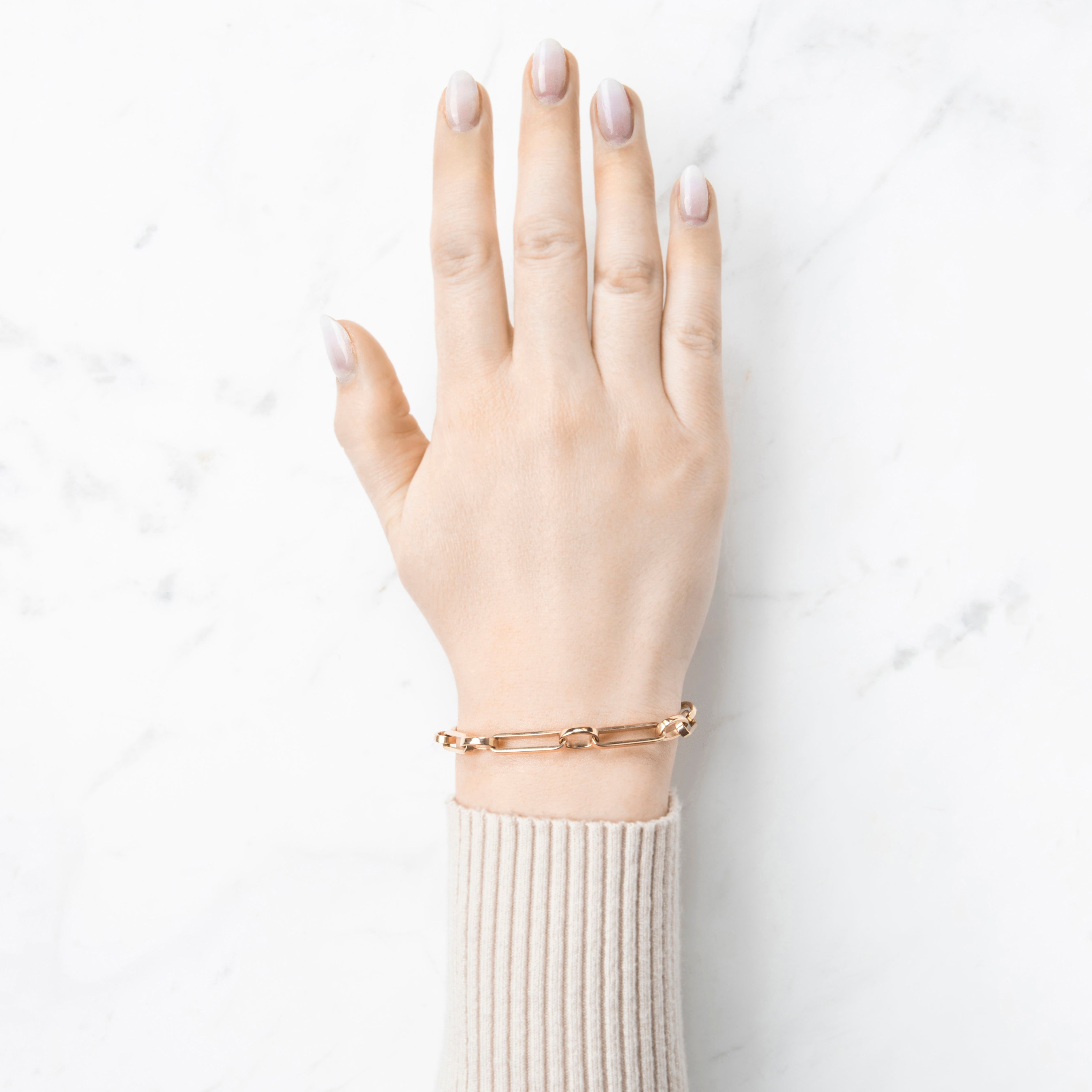 Antique 10k Rose Gold Wonderful Paperclip Link Bracelet 6.5、mySite、hinf8tx79