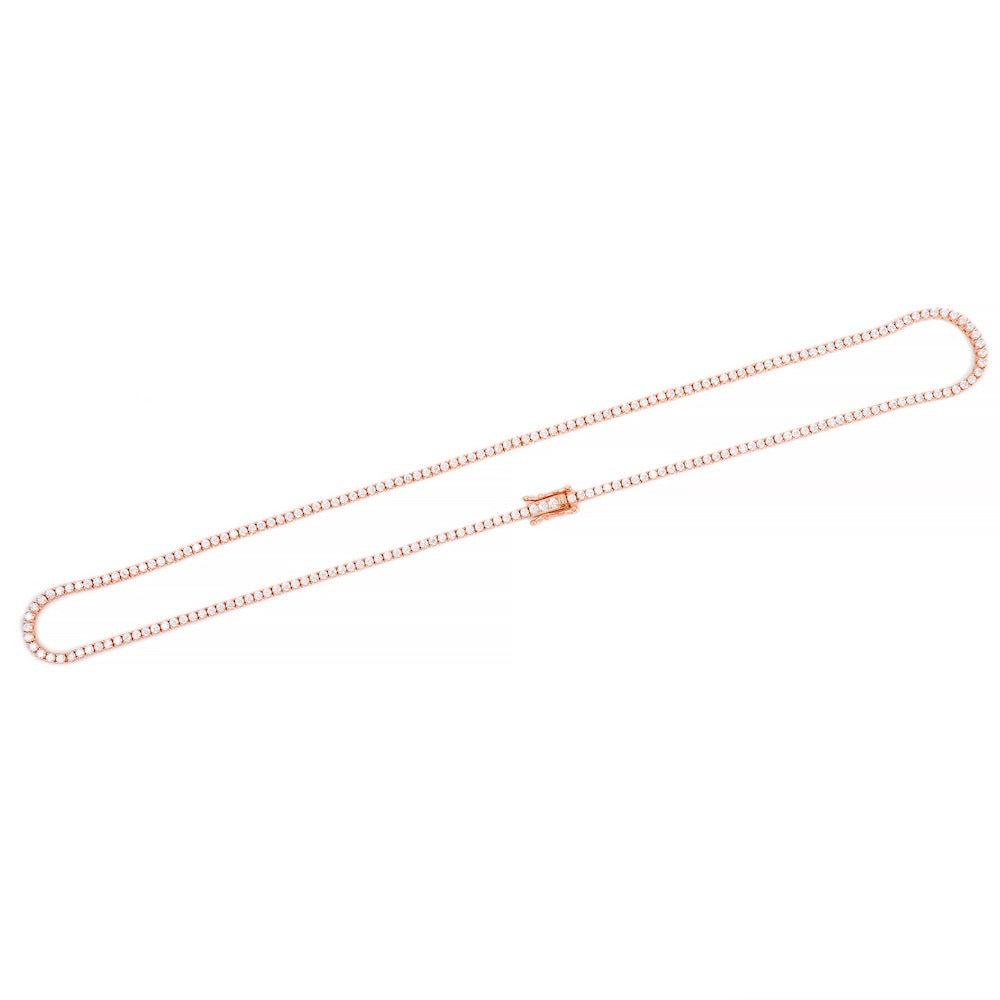 2MM Diamond Tennis Chain 14K Solid Rose Gold、mySite、hinf8tx79