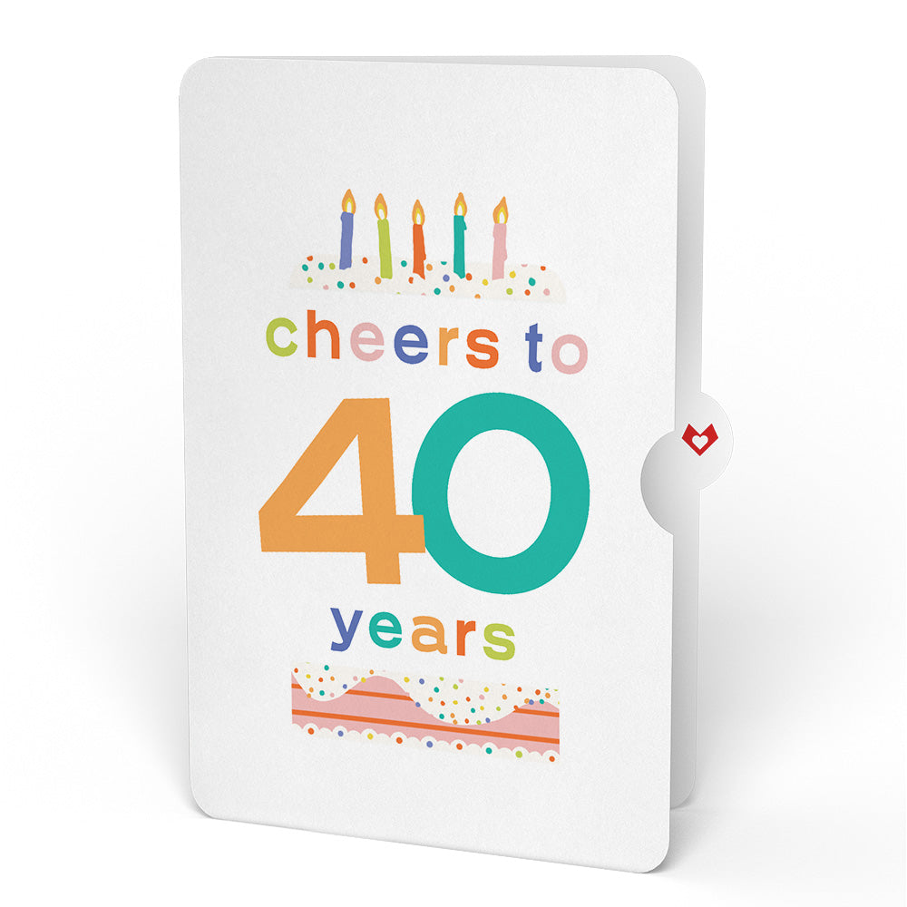 Sweet 40th Birthday Wishes Bouquet and Confetti Cake Sentiment Set、mySite、solidvoid