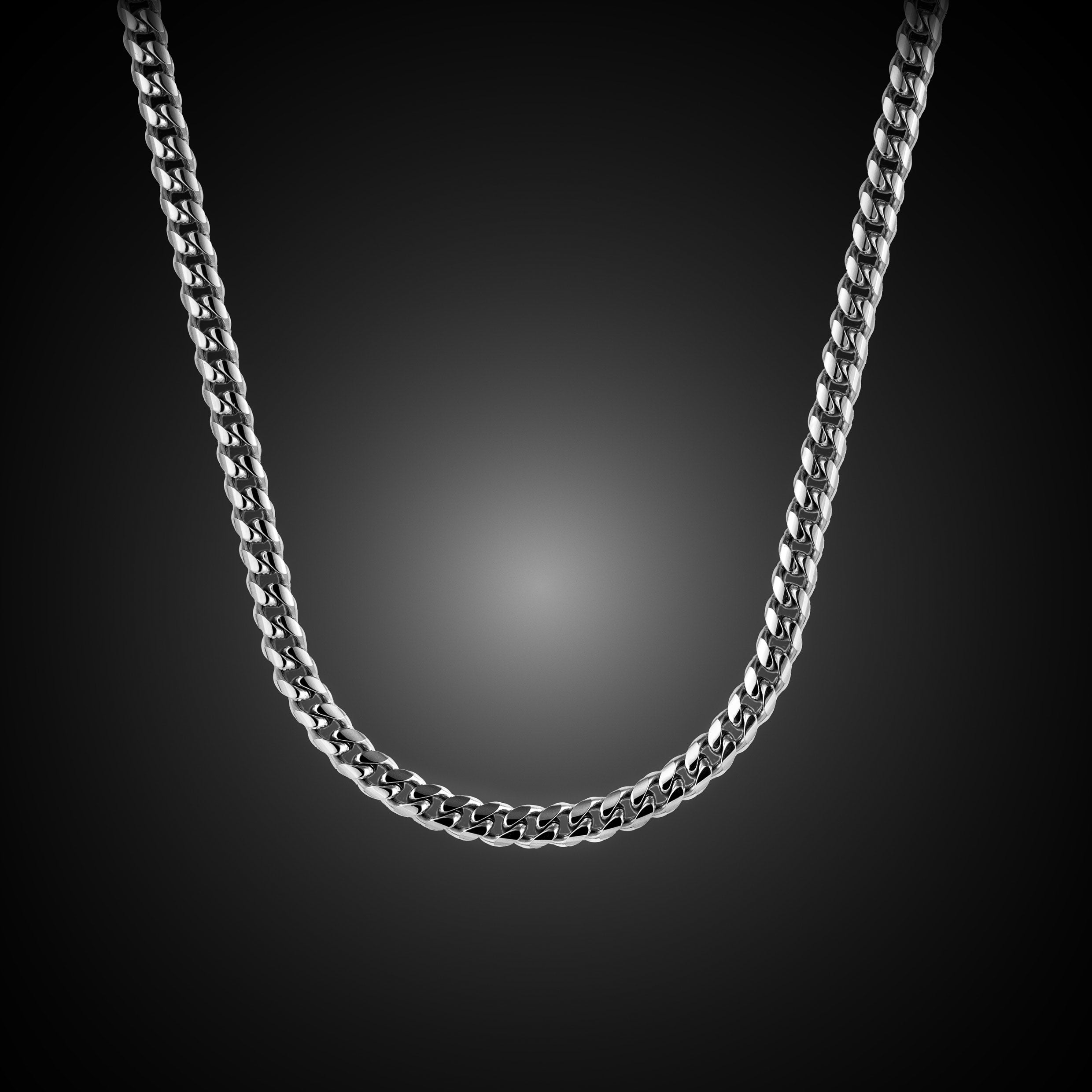  Cuban Chain Necklace, 5MM - Silver