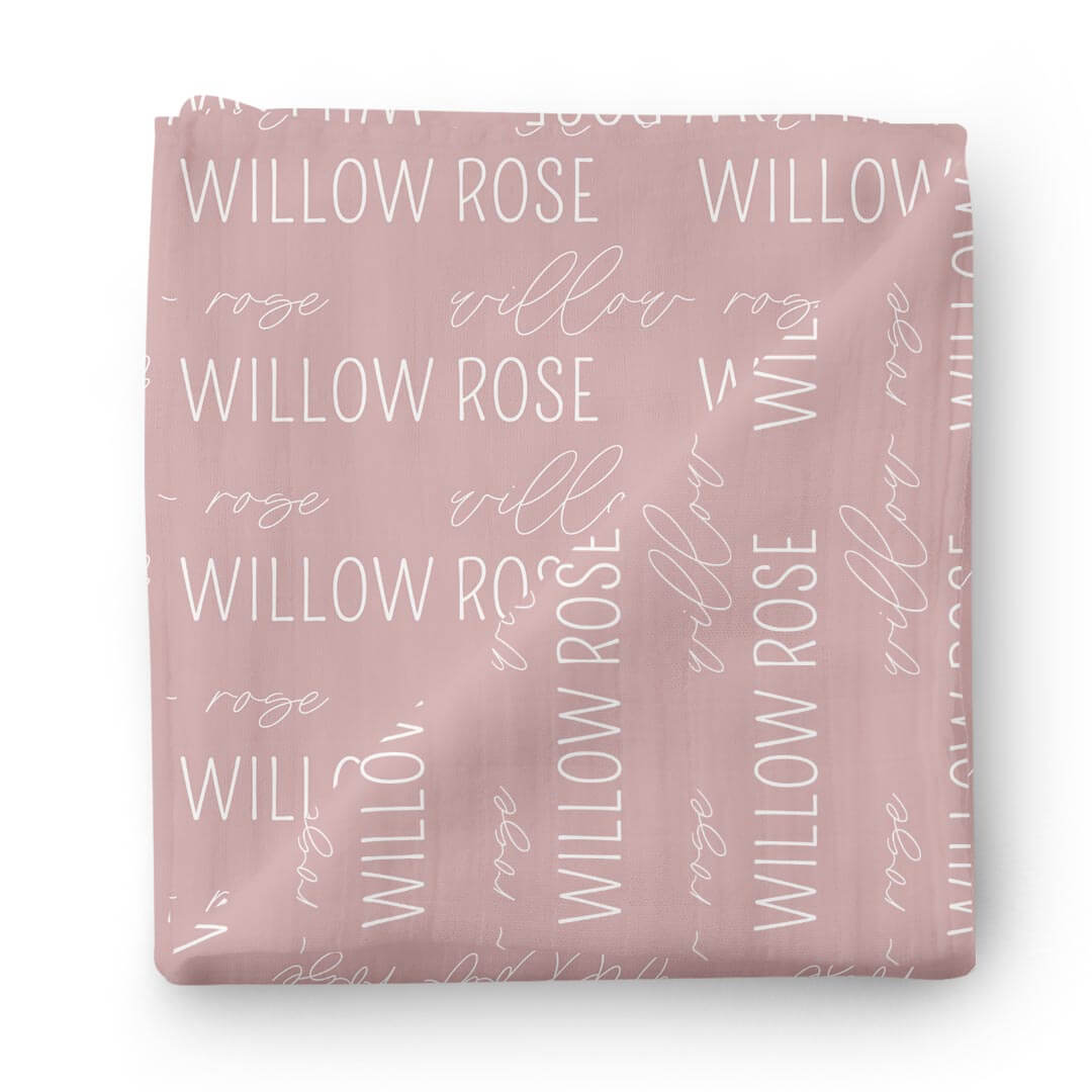  Personalized Mauve Baby Name Swaddle Blanket - Block & Script、mySite、layawaytickets