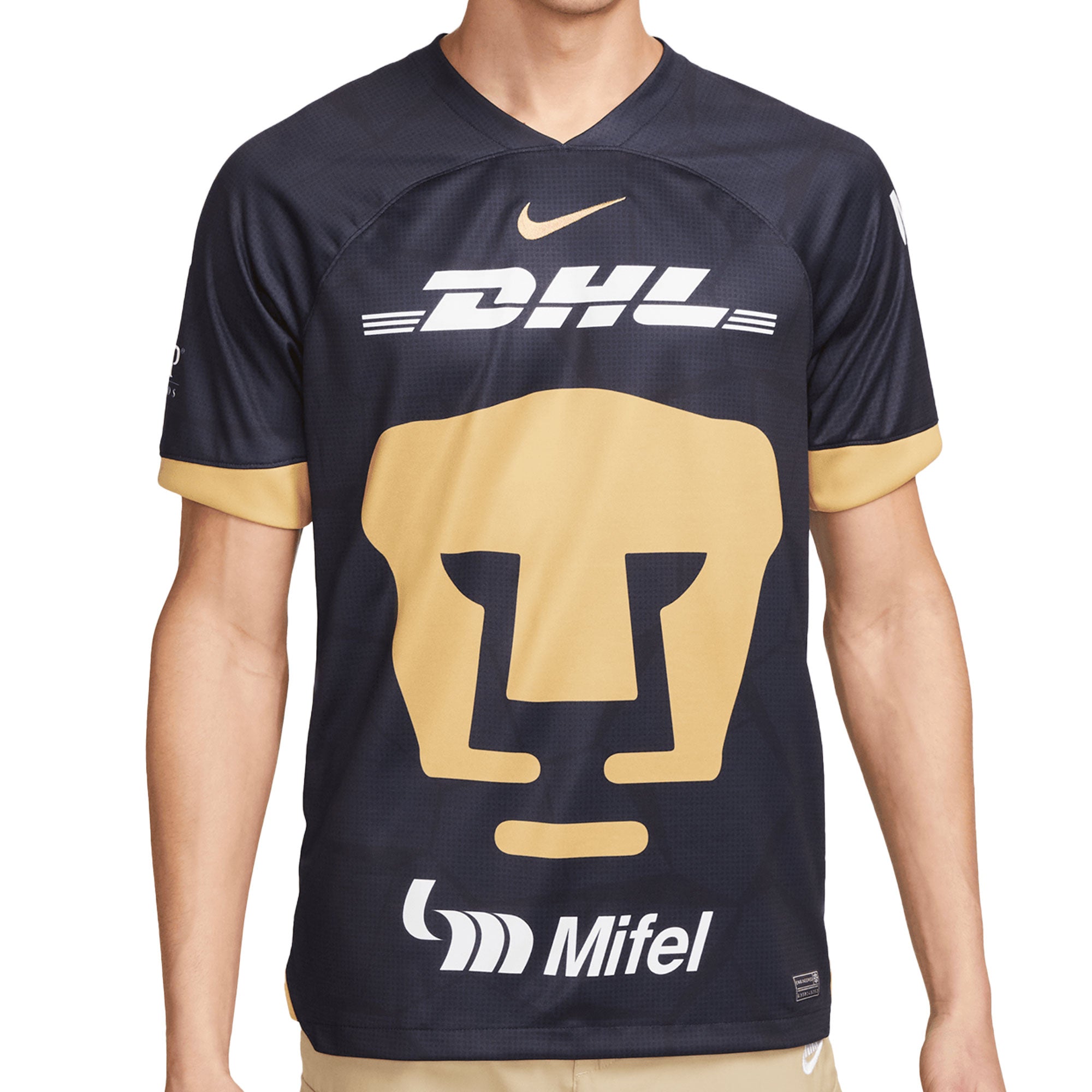 Nike Men's Pumas UNAM 2023/24 Away Jersey Obsidian/Gold、mySite、noshort