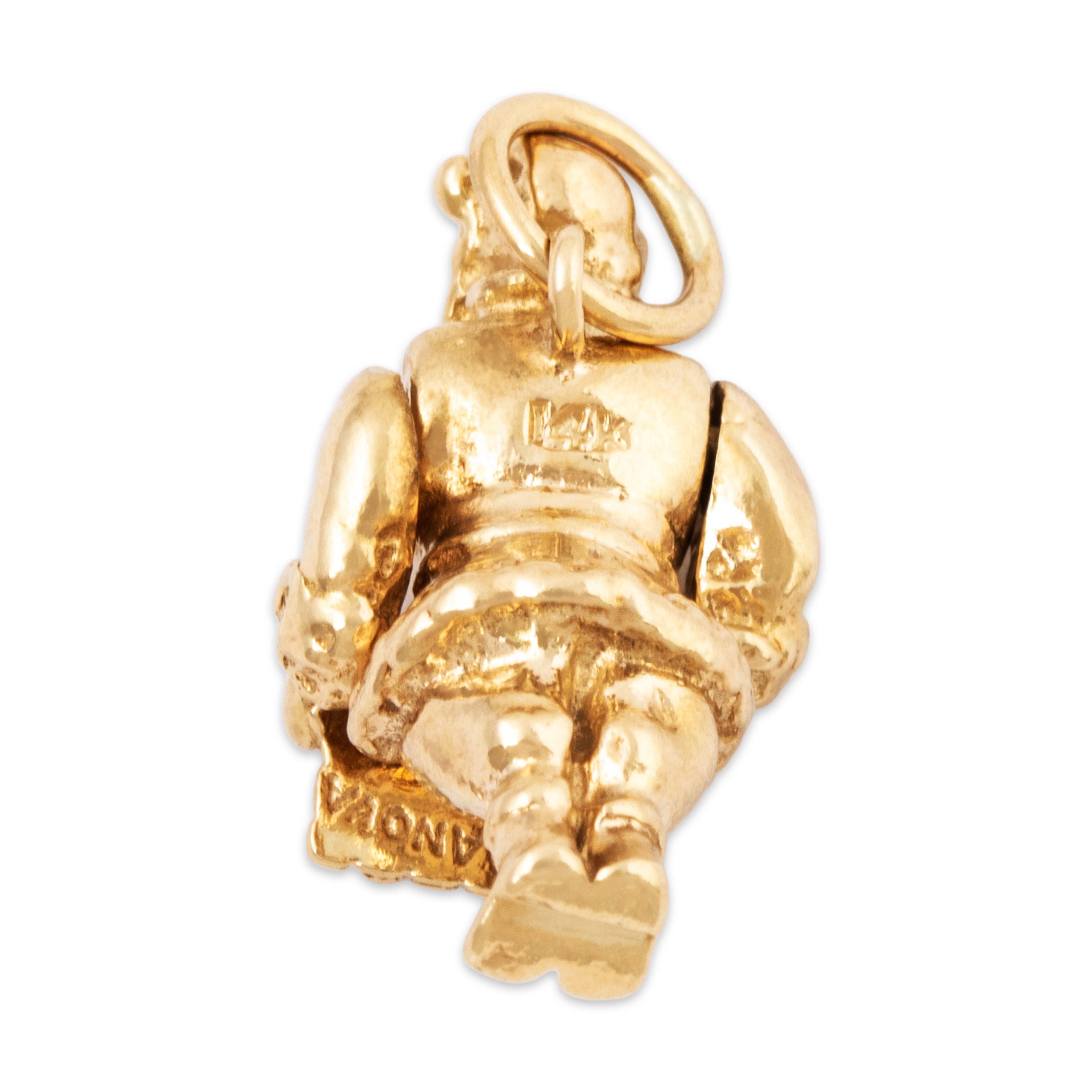 Vintage Heavy 14k Yellow Gold Articulated Santa Claus Charm / Pendant、mySite、hinf8tx79
