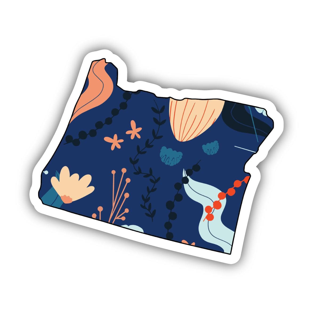  Oregon Blue Floral Abstract Sticker、mySite、ghnorth